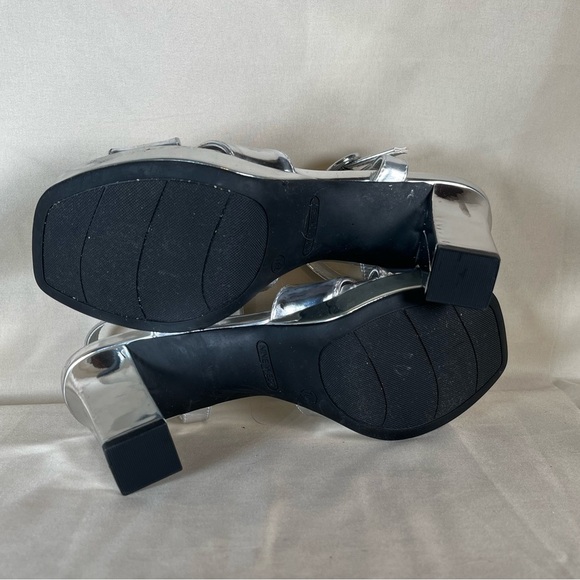 Nine West Silver Strappy Platform Heels - Picture 7 of 8